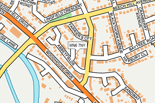 WN6 7NY map - OS OpenMap – Local (Ordnance Survey)