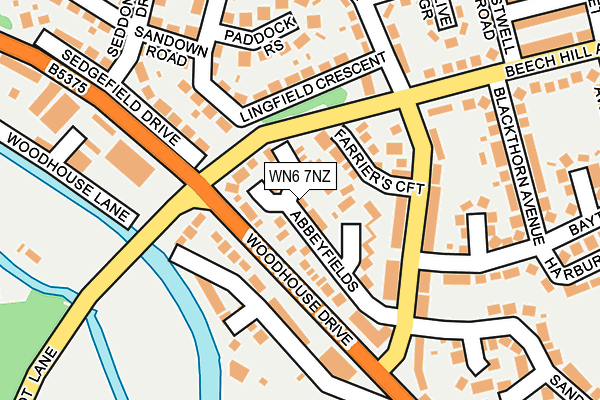 WN6 7NZ map - OS OpenMap – Local (Ordnance Survey)