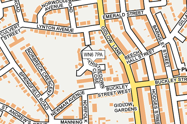 WN6 7PA map - OS OpenMap – Local (Ordnance Survey)