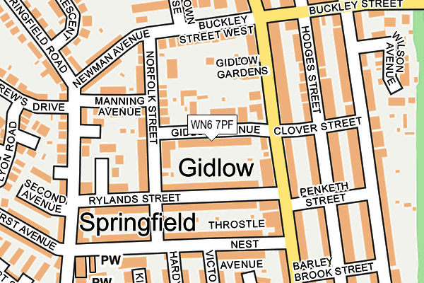 WN6 7PF map - OS OpenMap – Local (Ordnance Survey)