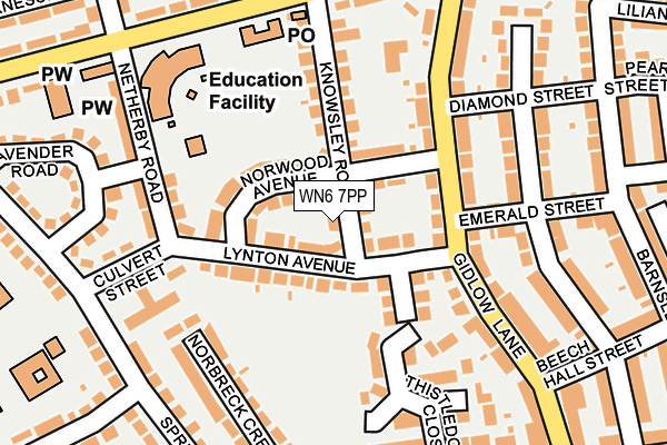 WN6 7PP map - OS OpenMap – Local (Ordnance Survey)