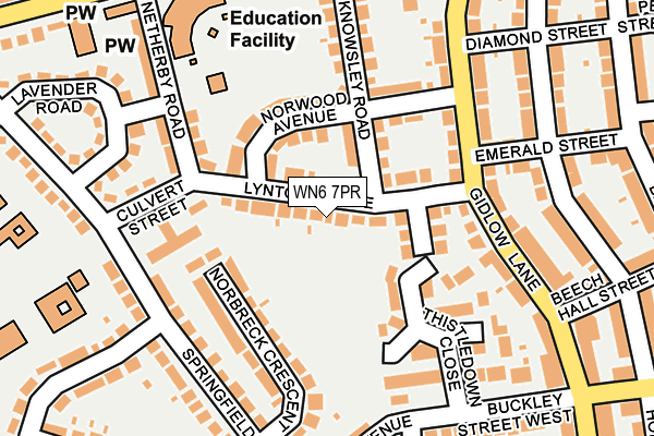 WN6 7PR map - OS OpenMap – Local (Ordnance Survey)
