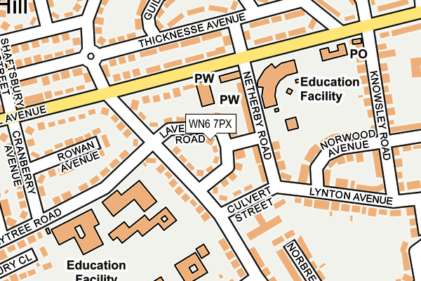 WN6 7PX map - OS OpenMap – Local (Ordnance Survey)