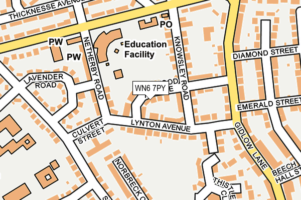 WN6 7PY map - OS OpenMap – Local (Ordnance Survey)