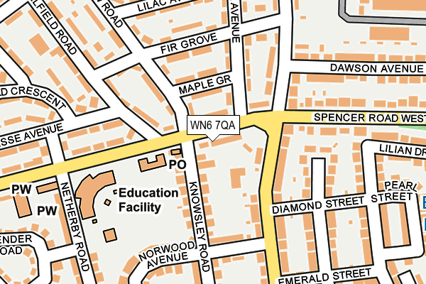 WN6 7QA map - OS OpenMap – Local (Ordnance Survey)