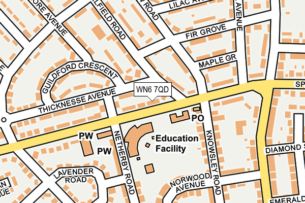 WN6 7QD map - OS OpenMap – Local (Ordnance Survey)