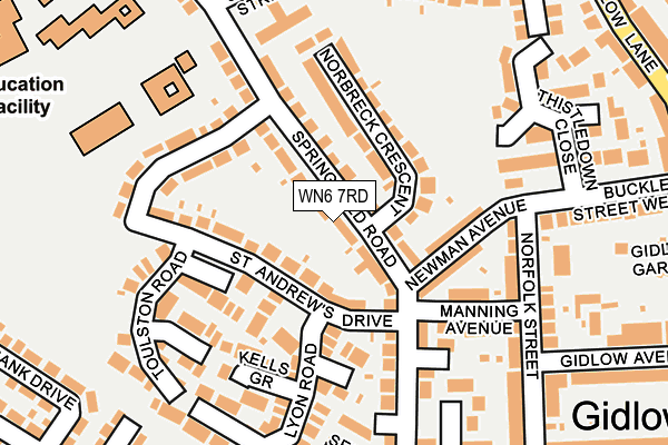 WN6 7RD map - OS OpenMap – Local (Ordnance Survey)