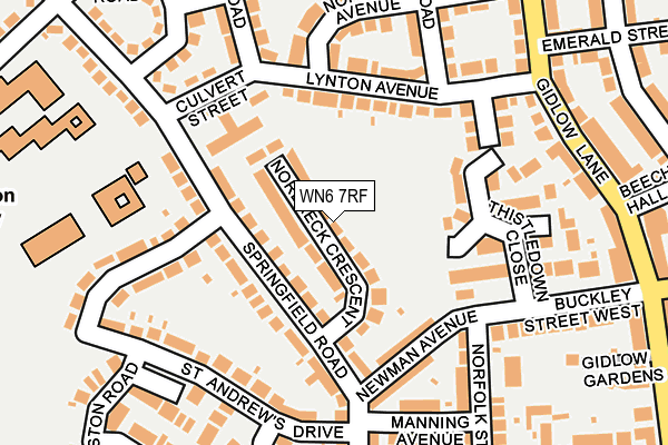 WN6 7RF map - OS OpenMap – Local (Ordnance Survey)