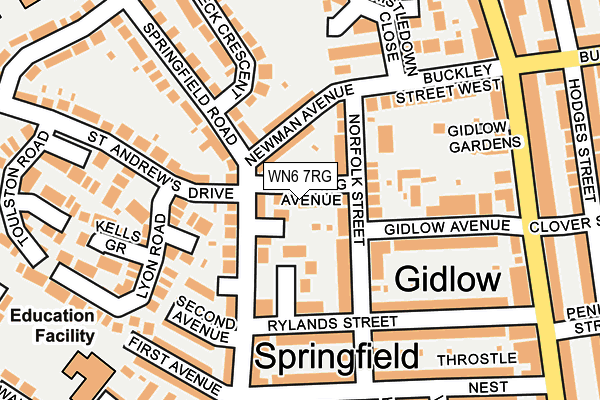 WN6 7RG map - OS OpenMap – Local (Ordnance Survey)