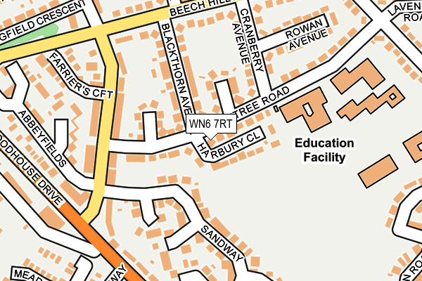 WN6 7RT map - OS OpenMap – Local (Ordnance Survey)