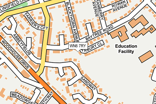 WN6 7RY map - OS OpenMap – Local (Ordnance Survey)