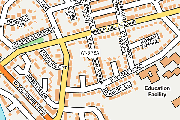 WN6 7SA map - OS OpenMap – Local (Ordnance Survey)