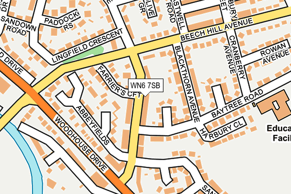 WN6 7SB map - OS OpenMap – Local (Ordnance Survey)