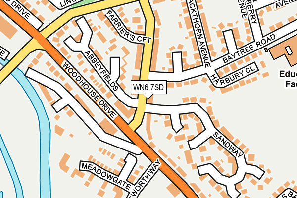 WN6 7SD map - OS OpenMap – Local (Ordnance Survey)