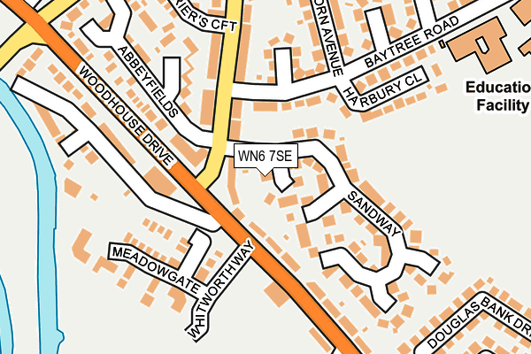 WN6 7SE map - OS OpenMap – Local (Ordnance Survey)