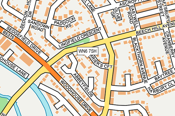 WN6 7SH map - OS OpenMap – Local (Ordnance Survey)