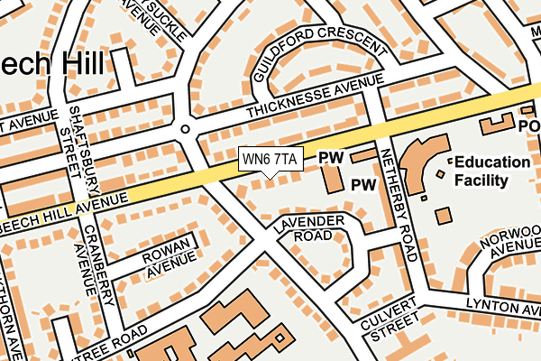 WN6 7TA map - OS OpenMap – Local (Ordnance Survey)