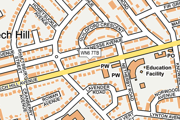 WN6 7TB map - OS OpenMap – Local (Ordnance Survey)