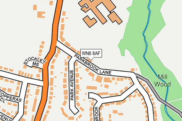 WN6 8AF map - OS OpenMap – Local (Ordnance Survey)