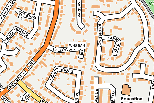 WN6 8AH map - OS OpenMap – Local (Ordnance Survey)