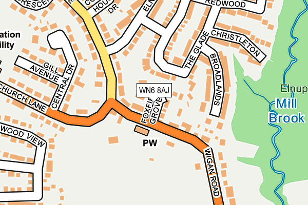 WN6 8AJ map - OS OpenMap – Local (Ordnance Survey)
