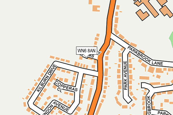 WN6 8AN map - OS OpenMap – Local (Ordnance Survey)