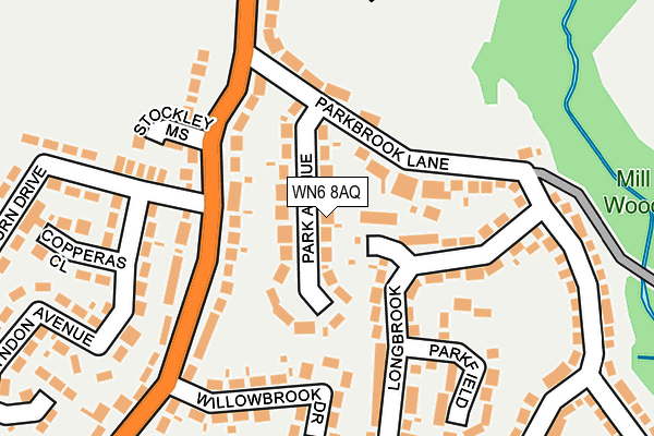 WN6 8AQ map - OS OpenMap – Local (Ordnance Survey)