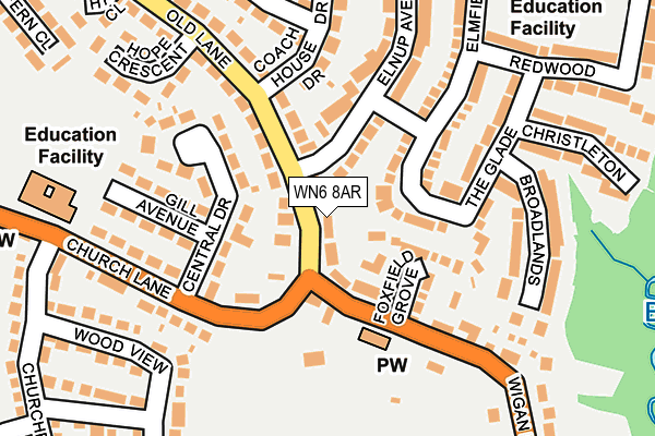WN6 8AR map - OS OpenMap – Local (Ordnance Survey)