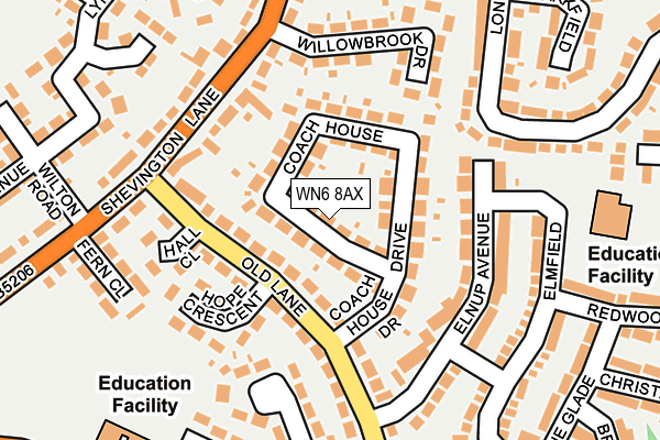 WN6 8AX map - OS OpenMap – Local (Ordnance Survey)