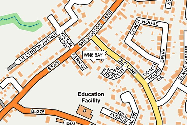 WN6 8AY map - OS OpenMap – Local (Ordnance Survey)