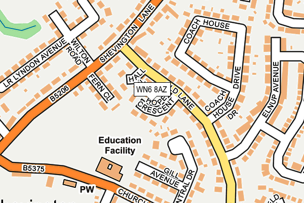 WN6 8AZ map - OS OpenMap – Local (Ordnance Survey)