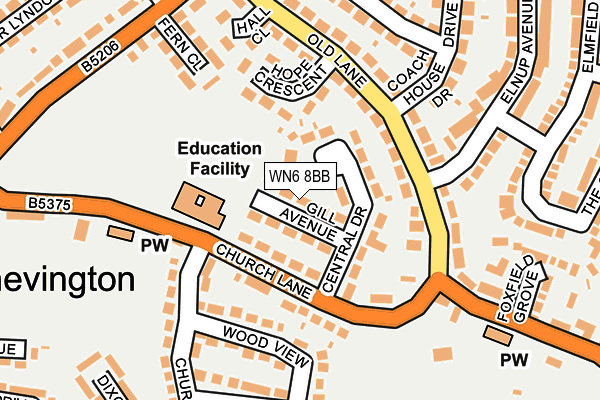 WN6 8BB map - OS OpenMap – Local (Ordnance Survey)