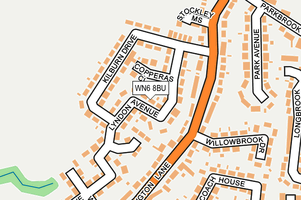 WN6 8BU map - OS OpenMap – Local (Ordnance Survey)