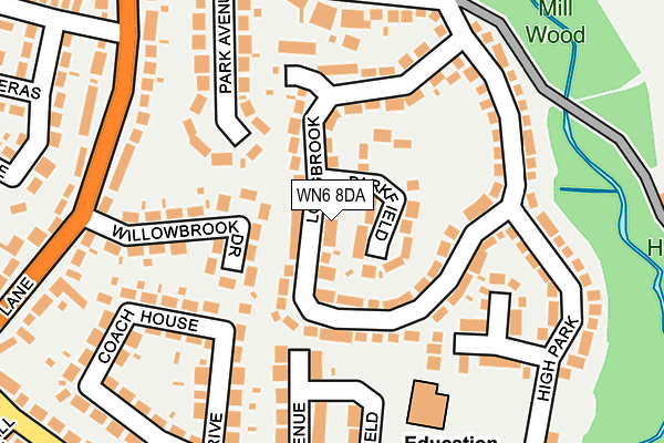 WN6 8DA map - OS OpenMap – Local (Ordnance Survey)