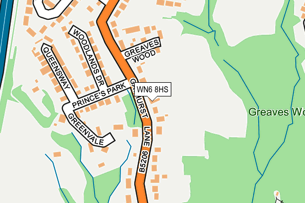 WN6 8HS map - OS OpenMap – Local (Ordnance Survey)