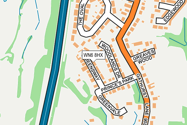 WN6 8HX map - OS OpenMap – Local (Ordnance Survey)