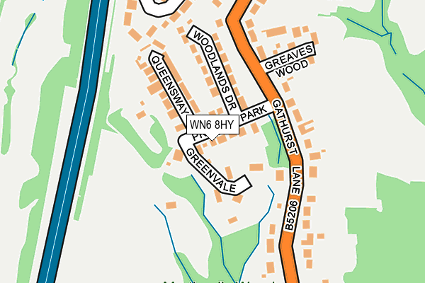 WN6 8HY map - OS OpenMap – Local (Ordnance Survey)