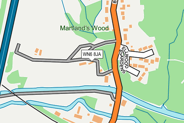 WN6 8JA map - OS OpenMap – Local (Ordnance Survey)