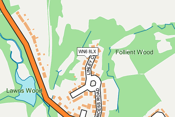 WN6 8LX map - OS OpenMap – Local (Ordnance Survey)
