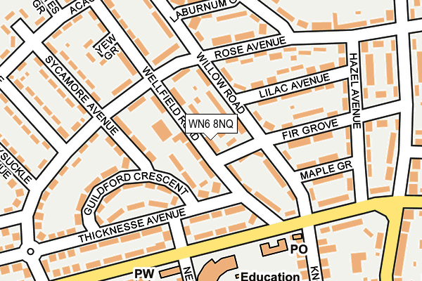 WN6 8NQ map - OS OpenMap – Local (Ordnance Survey)