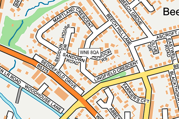 WN6 8QA map - OS OpenMap – Local (Ordnance Survey)