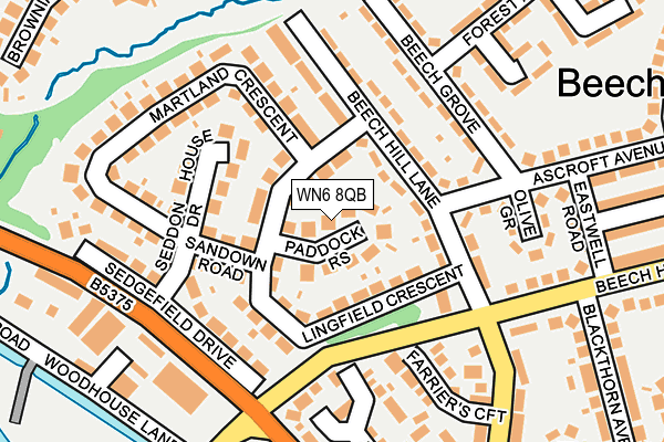 WN6 8QB map - OS OpenMap – Local (Ordnance Survey)