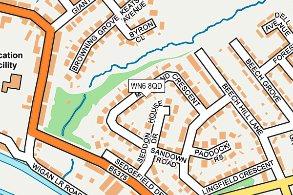 WN6 8QD map - OS OpenMap – Local (Ordnance Survey)