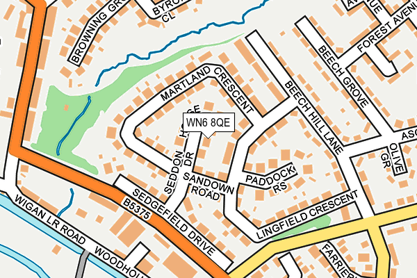 WN6 8QE map - OS OpenMap – Local (Ordnance Survey)