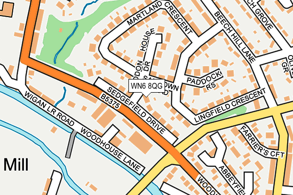 WN6 8QG map - OS OpenMap – Local (Ordnance Survey)