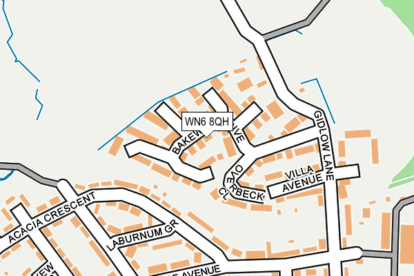 WN6 8QH map - OS OpenMap – Local (Ordnance Survey)