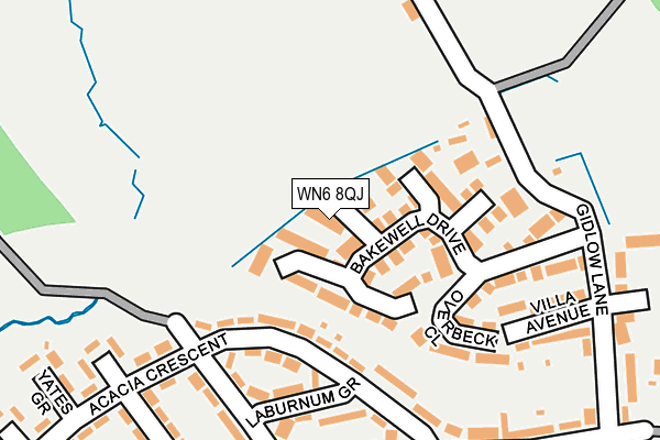 WN6 8QJ map - OS OpenMap – Local (Ordnance Survey)