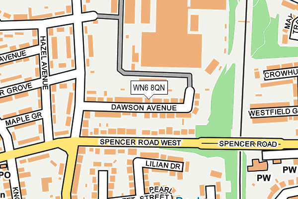 WN6 8QN map - OS OpenMap – Local (Ordnance Survey)