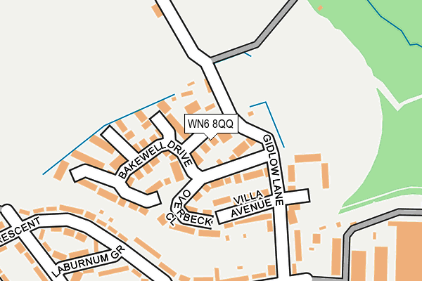 WN6 8QQ map - OS OpenMap – Local (Ordnance Survey)