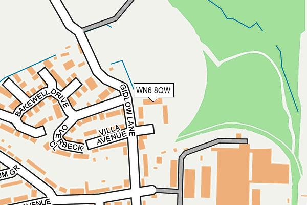 WN6 8QW map - OS OpenMap – Local (Ordnance Survey)